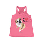 I Heart Bulldog Flowy Tank