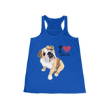 I Heart Bulldog Flowy Tank