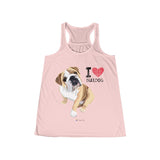 I Heart Bulldog Flowy Tank