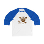 Party Pug Unisex 3/4 Sleeve Baseball Tee