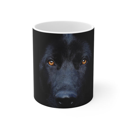 Dark German Shepherd Black Ceramic Mug :