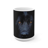 Dark German Shepherd Black Ceramic Mug :