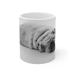 Sleeping BullDog White Ceramic Mug