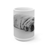 Sleeping BullDog White Ceramic Mug