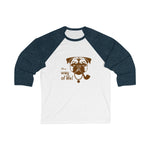 Party Pug Unisex 3/4 Sleeve Baseball Tee